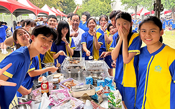 烤肉團員慶中秋  弘文國際部與您同在